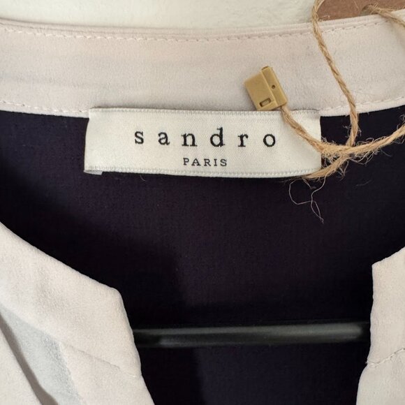 Sandro Paris Short Sleeve Crinkle Dress - Picture 3 of 7